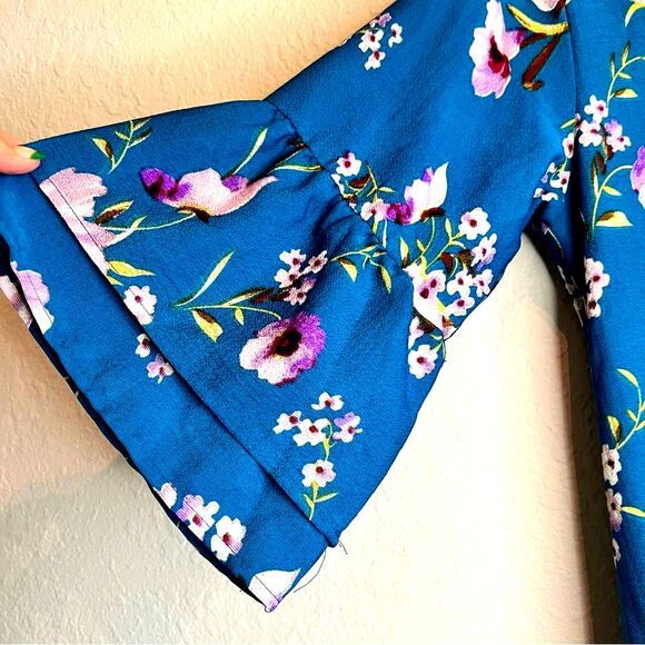 BELONGSCI floral dress NWT lined 🌺 ruffle sleeves 🌺 medium - Picture 6 of 7